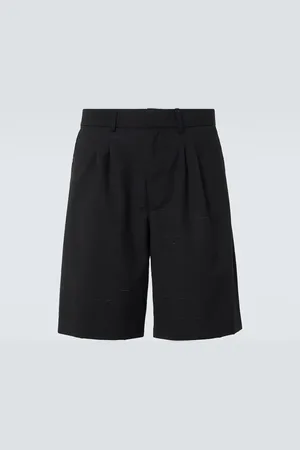 COMMAS Heathered cotton and wool shorts