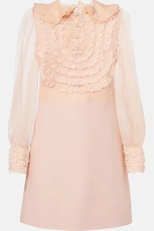 VALENTINO Crepe Couture embroidered minidress
