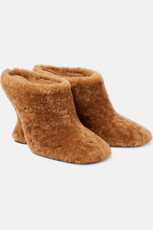 DRIES VAN NOTEN Shearling wedge mules