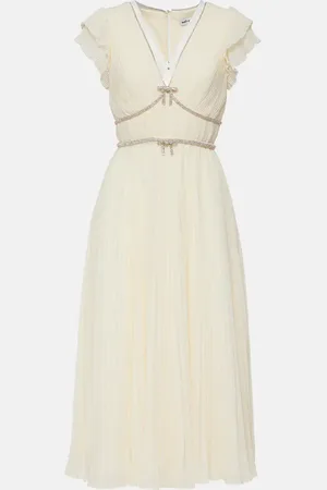 Self-Portrait Crystal-embellished chiffon midi dress