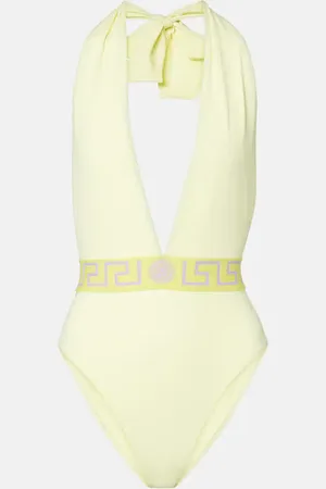 VERSACE Greca halterneck swimsuit