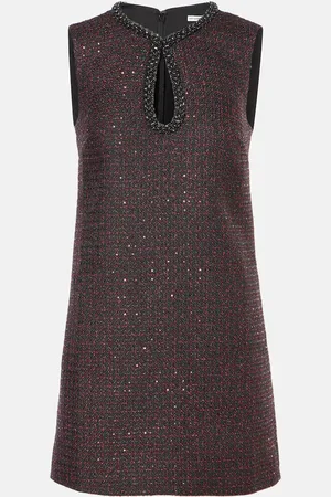 Self-Portrait Sequined tweed minidress