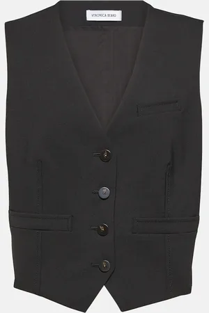 VERONICA BEARD Bennett cropped wool-blend vest