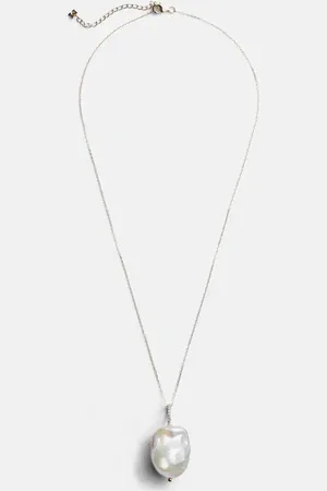 Mateo 14kt gold necklace with Baroque pearl and diamonds