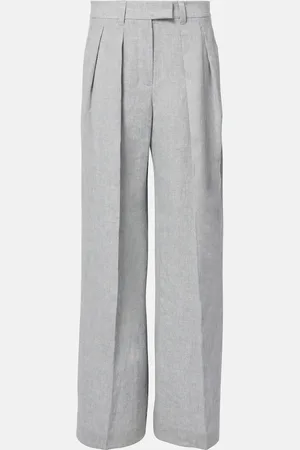 Brunello Cucinelli Linen-blend wide-leg pants