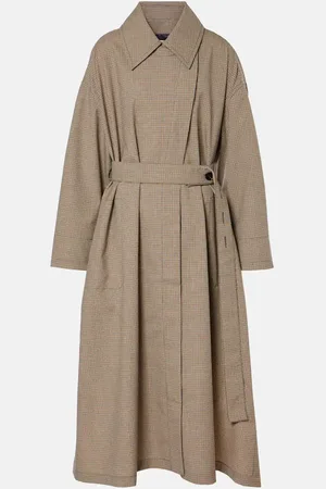 CO Checked wool-blend trench at