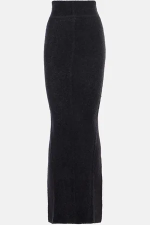 Rick Owens Pillar alpaca and wool-blend maxi skirt