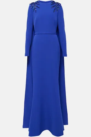 Safiyaa Ginevra embellished caped gown