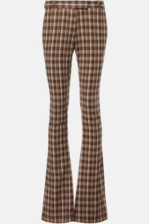 Acne Studios Checked wool and cotton-blend flared pants