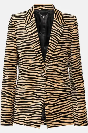 Paco rabanne Animal-print cotton blazer