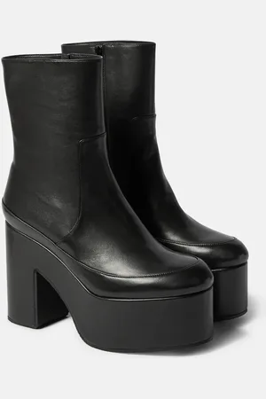 DRIES VAN NOTEN Leather platform ankle boots