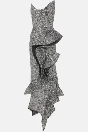 MATICEVSKI Thistle Wave ruffled sequined gown