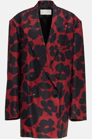 DRIES VAN NOTEN Floral double-breasted blazer