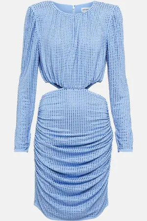 Self-Portrait Embellished cutout jersey minidress