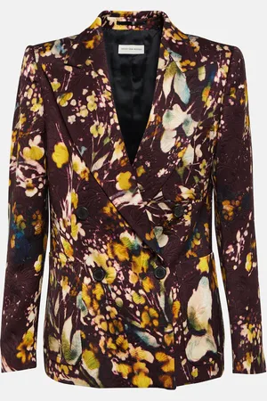 DRIES VAN NOTEN Floral double-breasted blazer