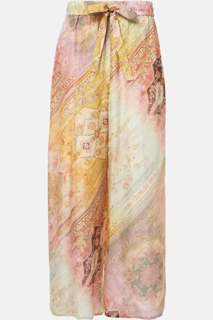 ZIMMERMANN Tallow printed silk palazzo pants