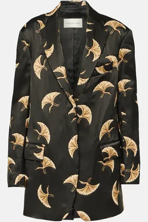 DRIES VAN NOTEN Printed satin blazer
