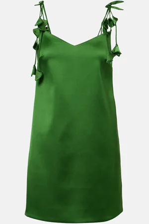 Self-Portrait Floral-appliquÃ© satin minidress
