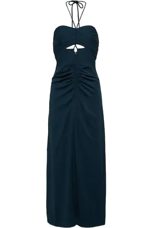 Self-Portrait Cutout ruched halterneck maxi dress