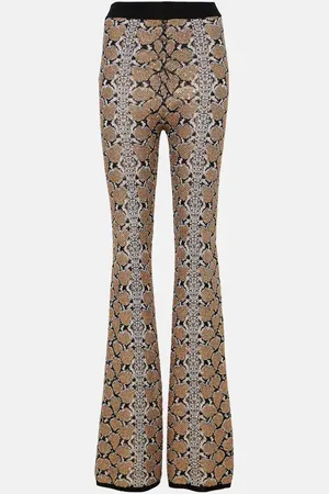 Balmain Snake-print flared pants