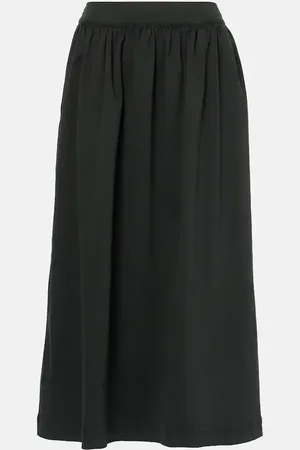 Velvet Sophia cotton-blend twill midi skirt
