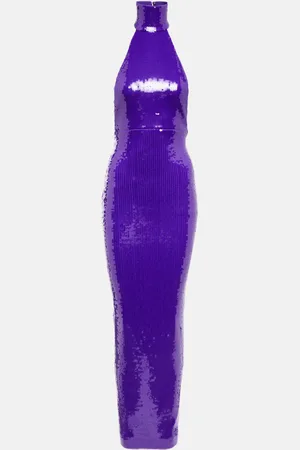 LAQUAN SMITH Sequined halterneck gown