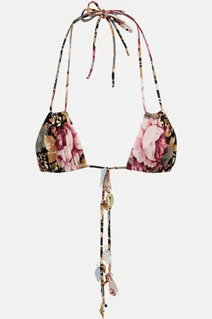 Chloé ChloÃ© Embellished floral bikini top