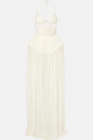 DAVID KOMA Cutout pleated gown