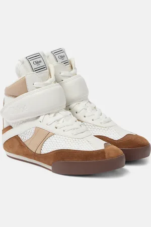 Chloé ChloÃ© ChloÃ© Kick leather-trimmed high-top sneakers