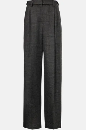 Brunello Cucinelli High-rise wool wide-leg pants