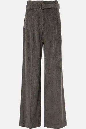 Brunello Cucinelli High-rise cotton tapered pants