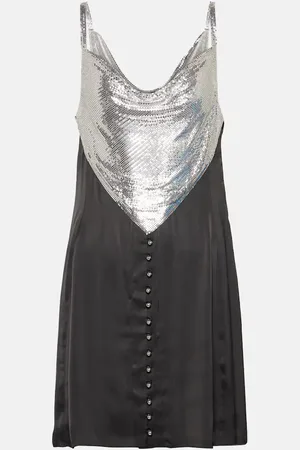 Paco rabanne Chainmail and satin minidress