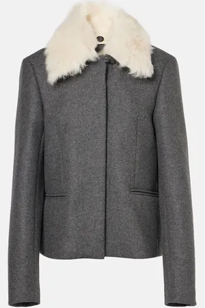 Totême Shearling-trimmed wool-blend jacket
