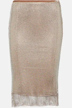 Sportmax Senior embellished mesh midi skirt
