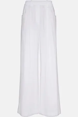 Brunello Cucinelli High-rise cotton wide-leg pants