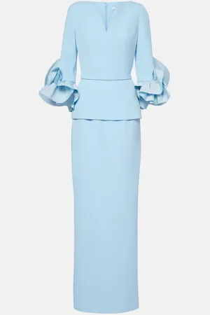 Safiyaa Clemence ruffled crÃªpe gown
