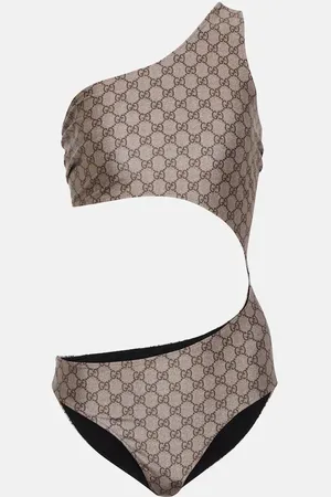Gucci GG cutout one-shoulder swimsuit