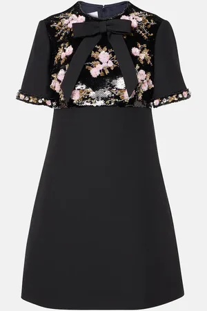 VALENTINO Crepe Couture embellished minidress