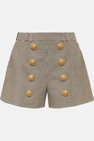 Balmain High-rise Prince of Wales shorts