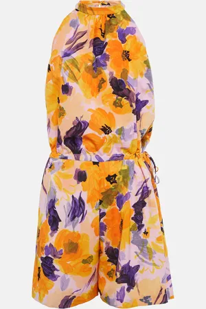 DRIES VAN NOTEN Floral halterneck playsuit