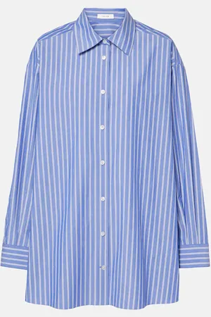 The Row Luka striped cotton poplin shirt