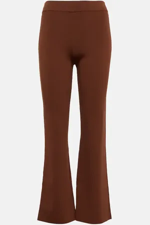 Staud Estella ribbed-knit flared pants