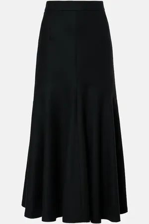 Patou Peplum wool-blend midi skirt