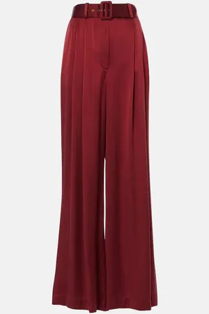 ZIMMERMANN Pleated silk wide-leg pants