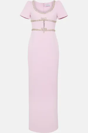 Self-Portrait Crystal-embellished crÃªpe gown