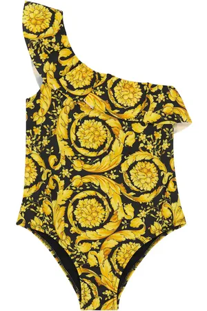 VERSACE Ruffle-trimmed one-shoulder swimsuit