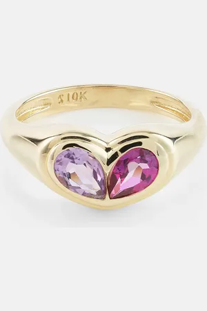 STONE AND STRAND Lavender Haze 10kt ring with amethyst and topaz