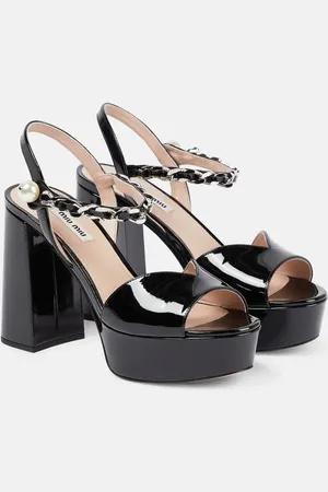 Miu Miu Embellished leather platform sandals