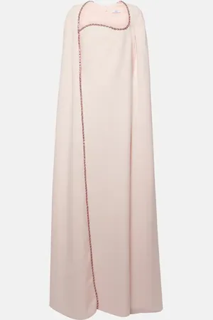 Safiyaa Mattia caped embellished crÃªpe gown