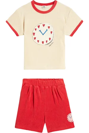 Jelly Mallow Watch terry T-shirt and shorts set